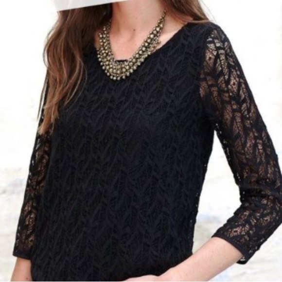 Sezane Tops - Stone by Sezane Lace Top Black Small